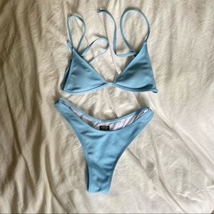 Blue triangle bikini